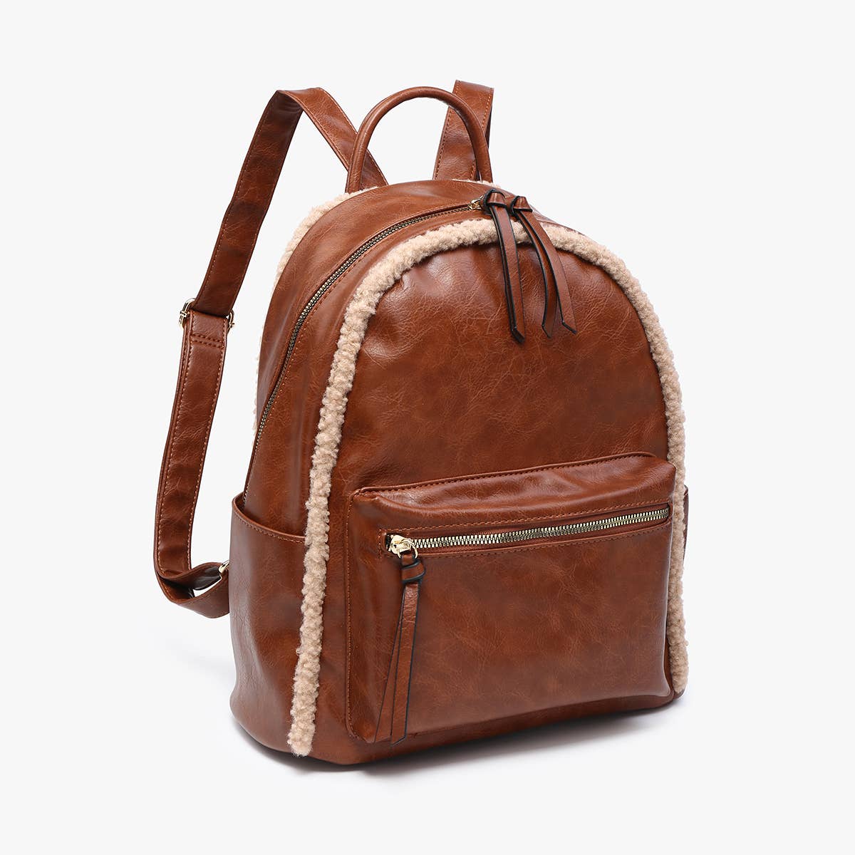 Sherpa Trim Backpack – Front Pocket Vegan Bag | BP2420