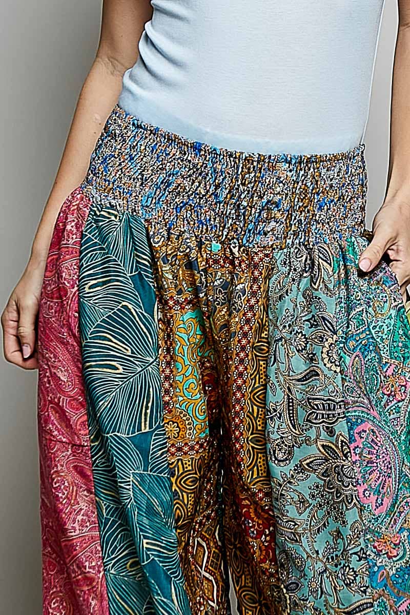 1B. One-of-a-Kind POL Smocked Waist Printed Wide Leg Pants