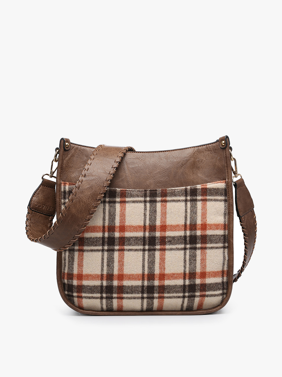 M1977PLD Chloe Plaid Crossbody with Guitar Strap