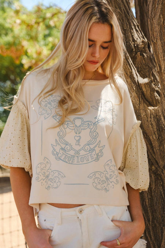 Light Weight Sweatshirt: Ivory / L