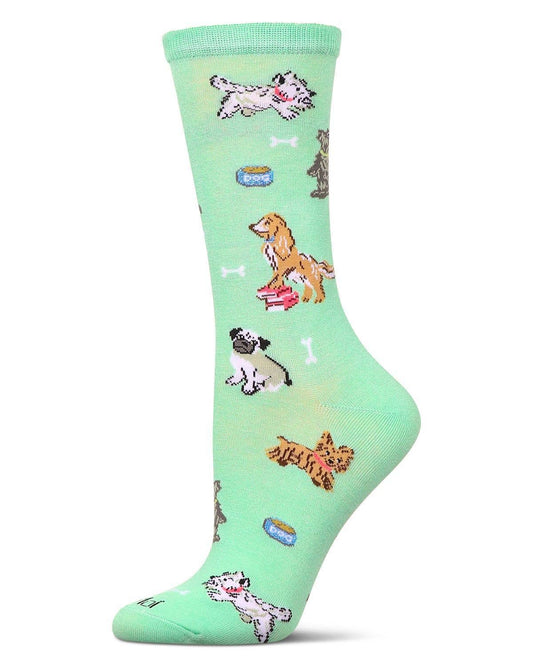 Women's Dogs Rayon From Bamboo Crew Socks