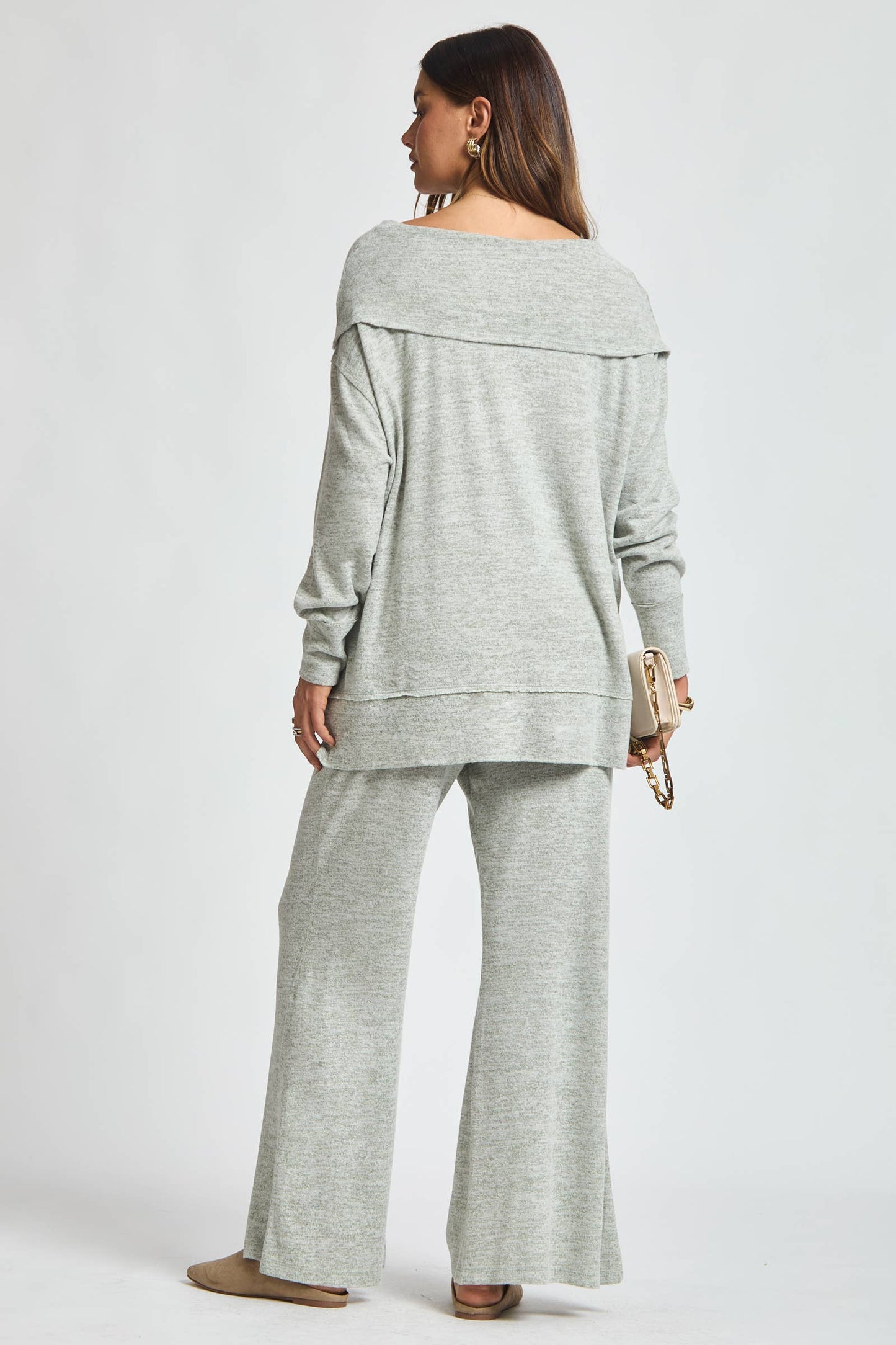 Travel Ready Cashmere Set: Pearl Grey / L