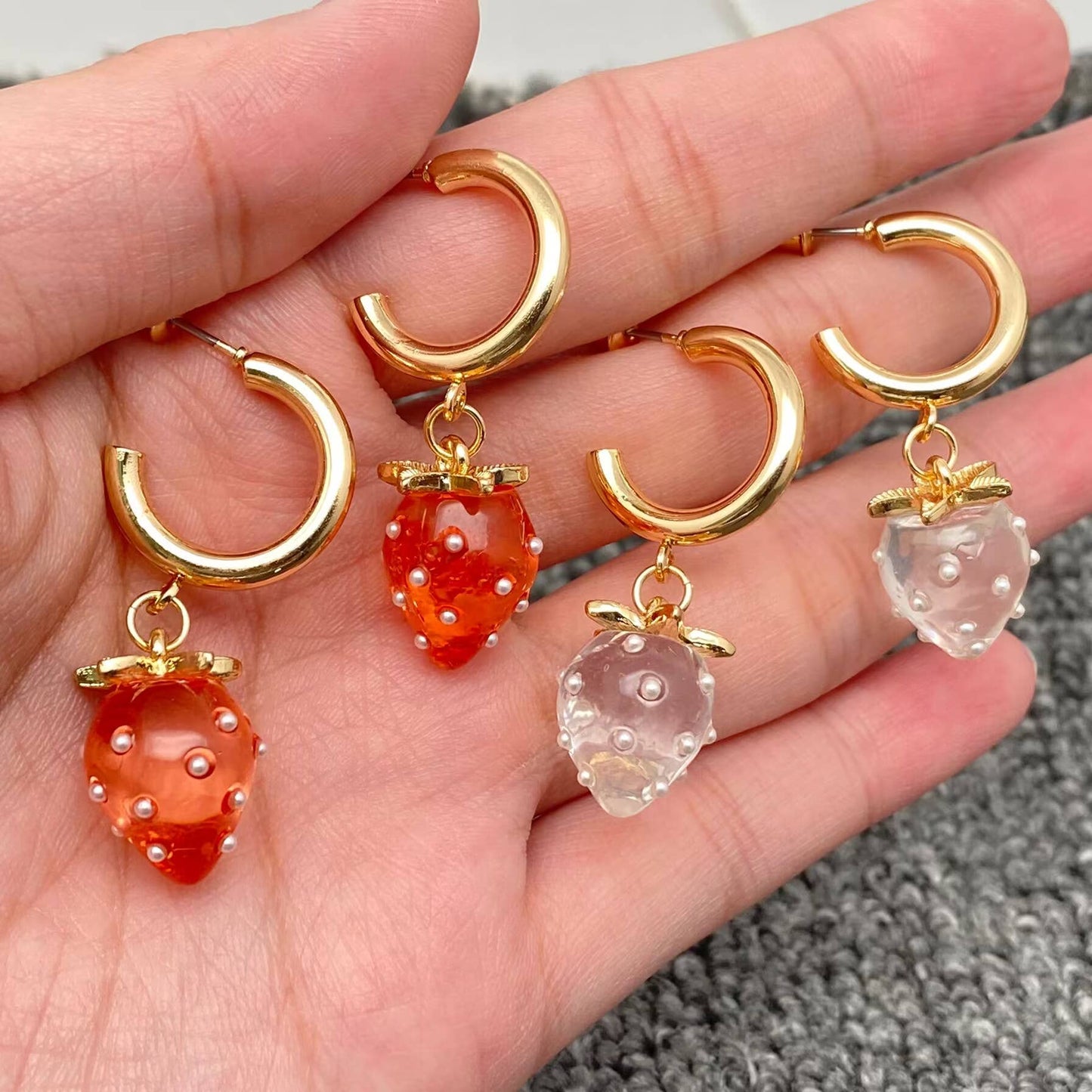M31. Strawberry Dangle Earrings