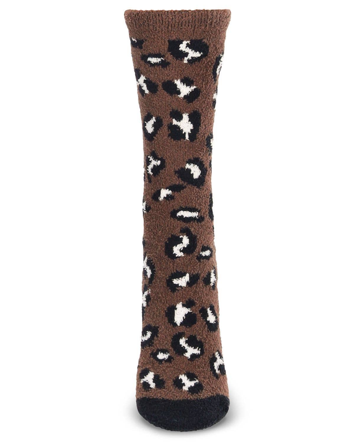 Women's Leopard Super Soft Cozy Crew Socks