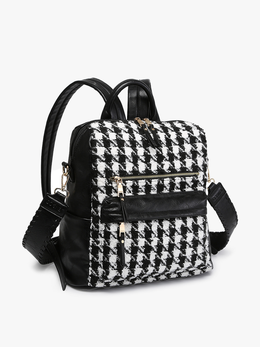 BP1993HDST Amelia Houndstooth Backpack w/ Strap