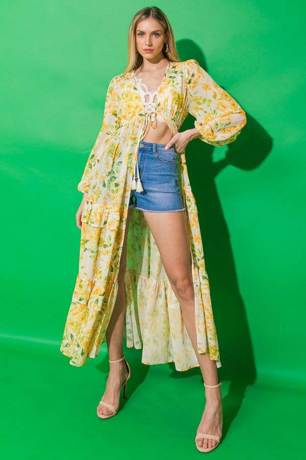 Flying Tomato printed woven maxi cover up