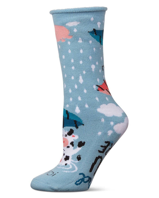 Udder The Weather Greeting Card Socks: Sky Blue / One Size