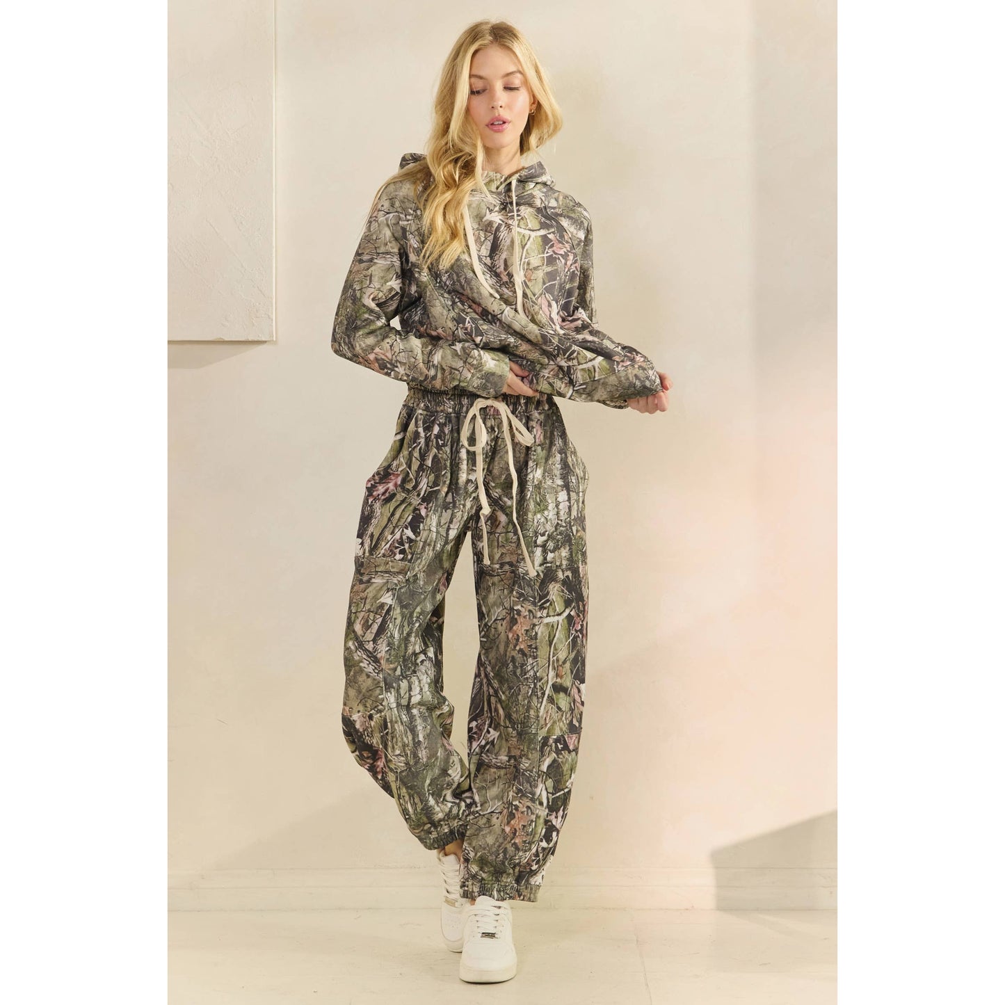Printed French Terry Pants: Camo B / M