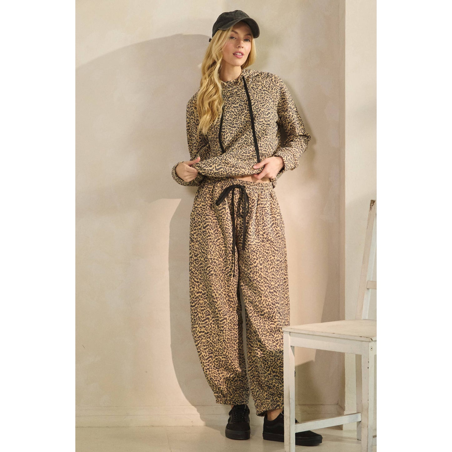 Printed French Terry Hoodie: Camo B / L