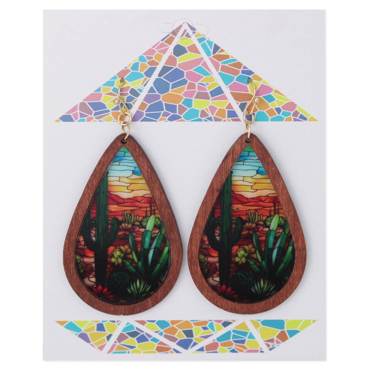 Painted Desert Stained Glass Look Earrings