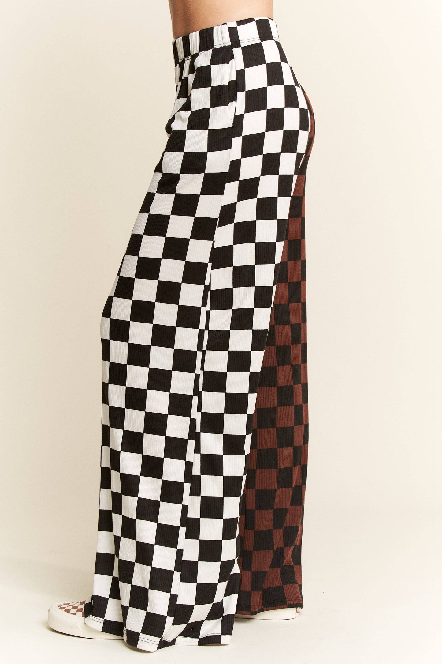 SPLIT DECISION CHECKERED PANTS: Brown/Black / XL