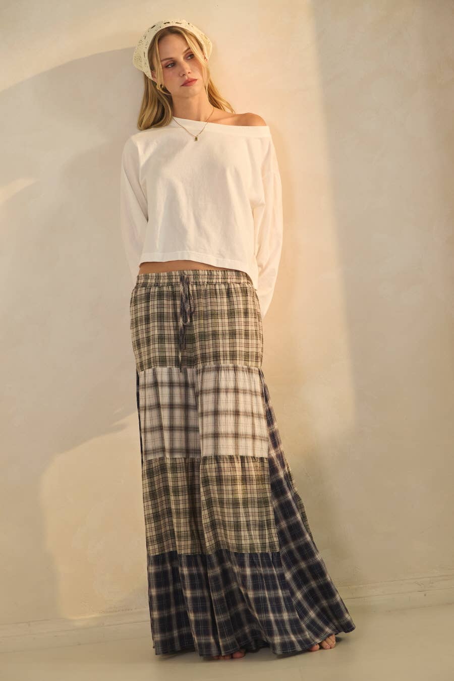Plus Relaxed Patchwork Pants