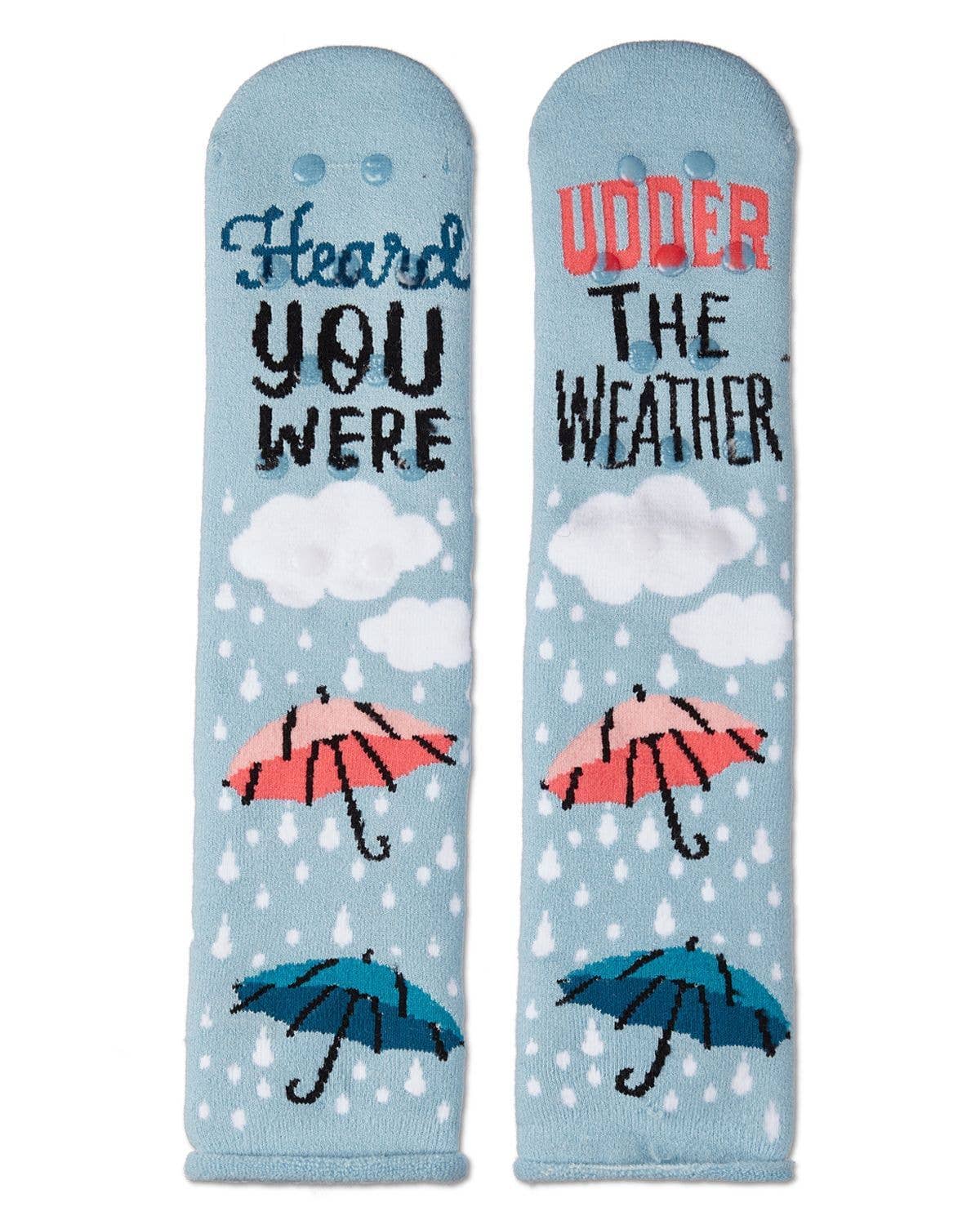 Udder The Weather Greeting Card Socks: Sky Blue / One Size