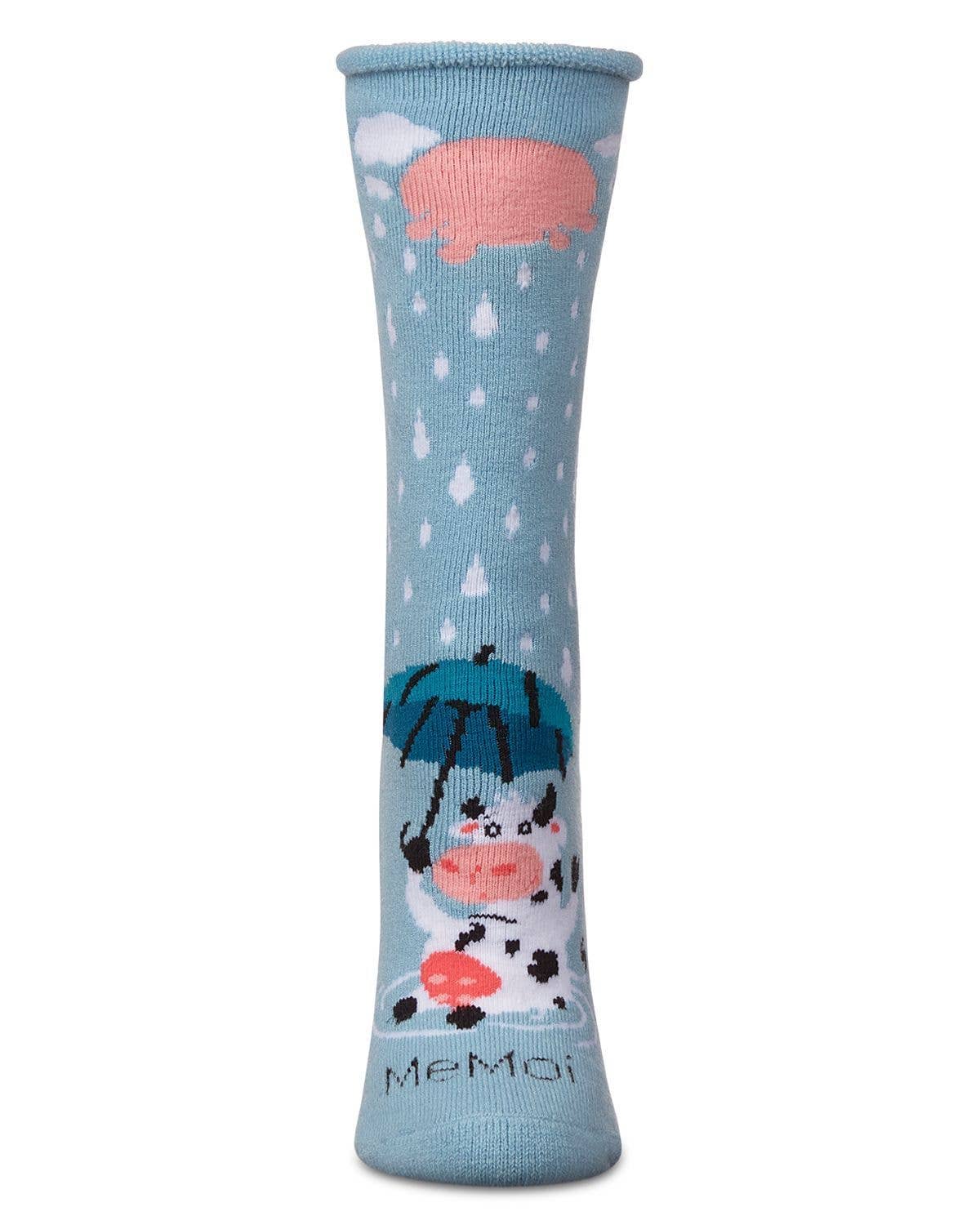 Udder The Weather Greeting Card Socks: Sky Blue / One Size