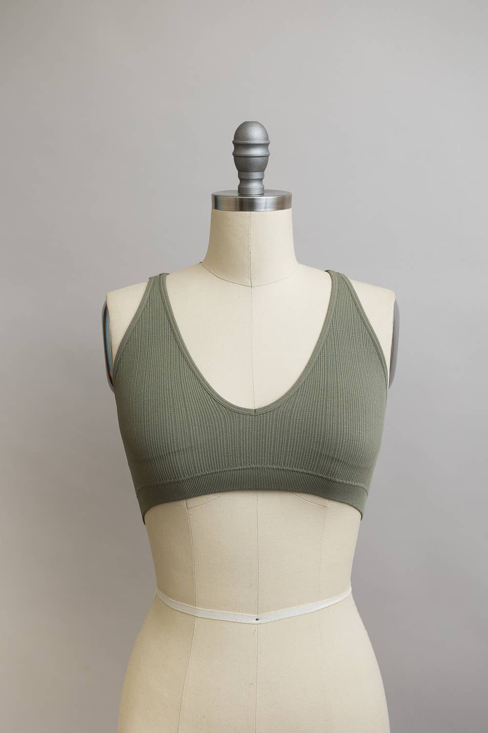 Lace Racerback Bralette - Romantic/Whimsical Design: Blue Gray