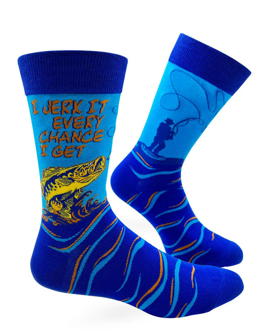 Socks 2. I Jerk It Every Chance I Get Men's Novelty Crew Socks