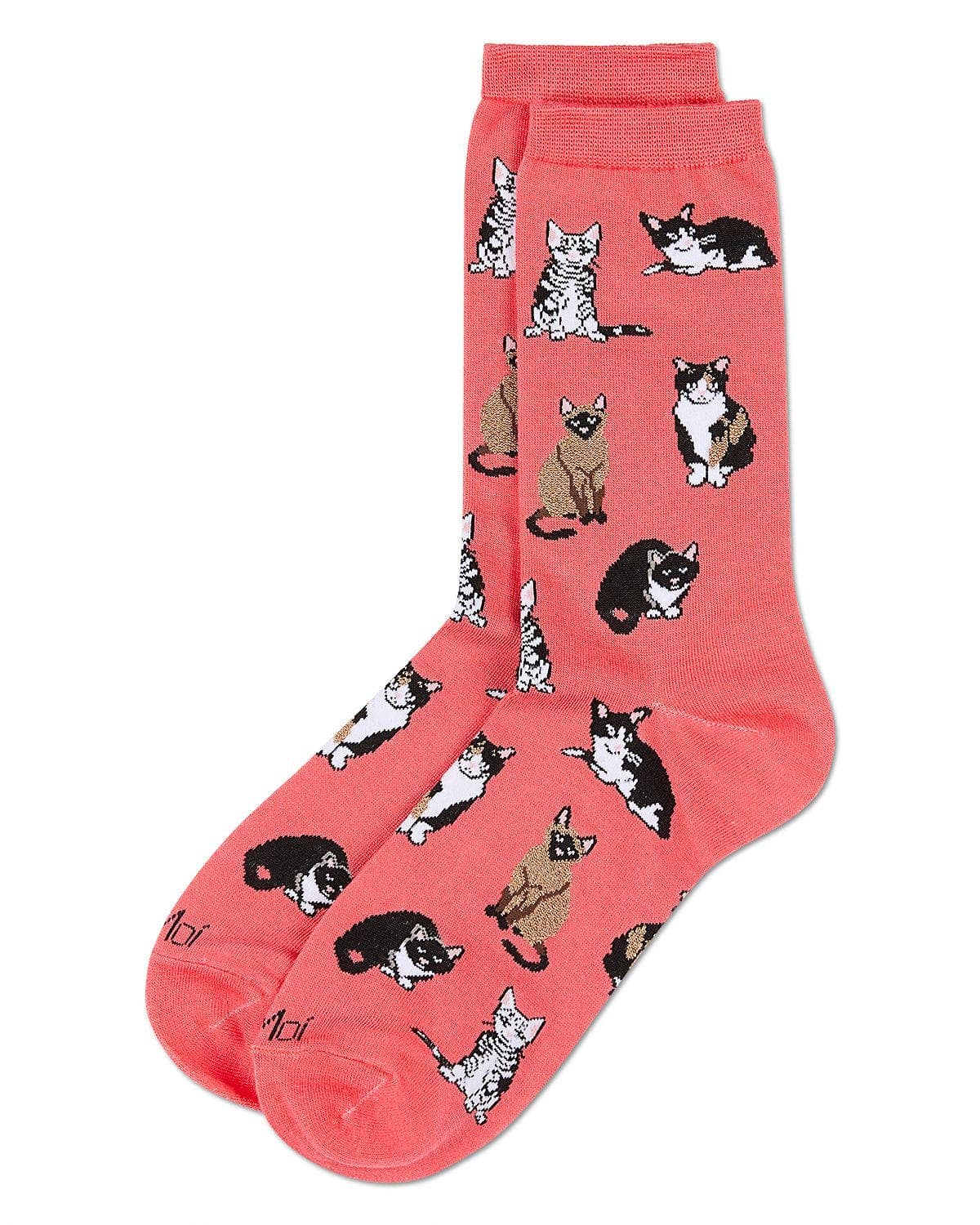Women's Multi Cat Breed Bamboo Crew Socks