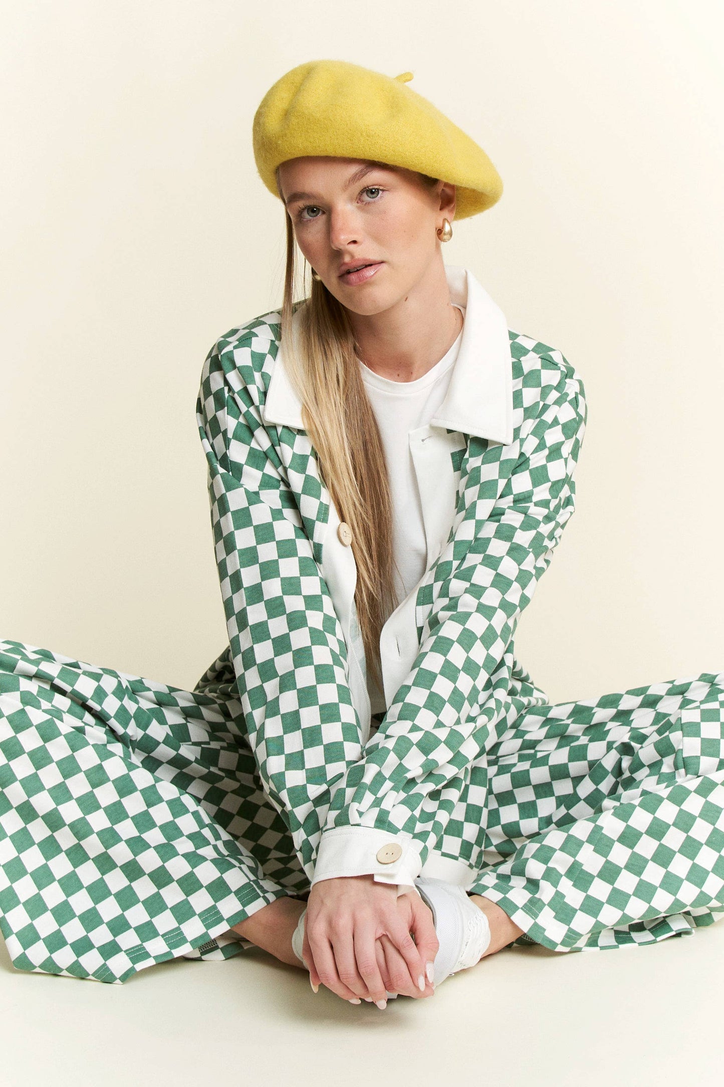 CHECKERED PRINT STRAIGHT LEG BOXER PANTS