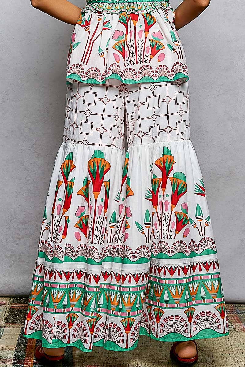 Flowy A-Line Printed Woven Women Pants