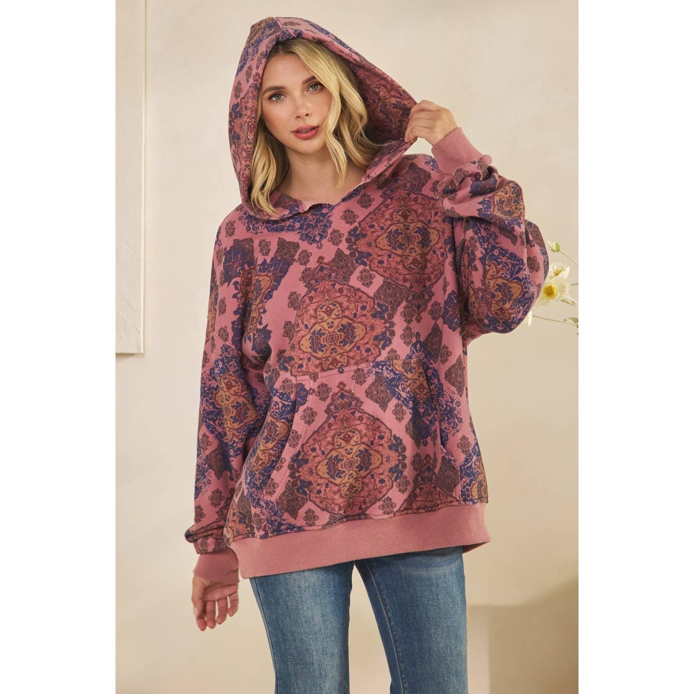 Printed Fleece Hoodie