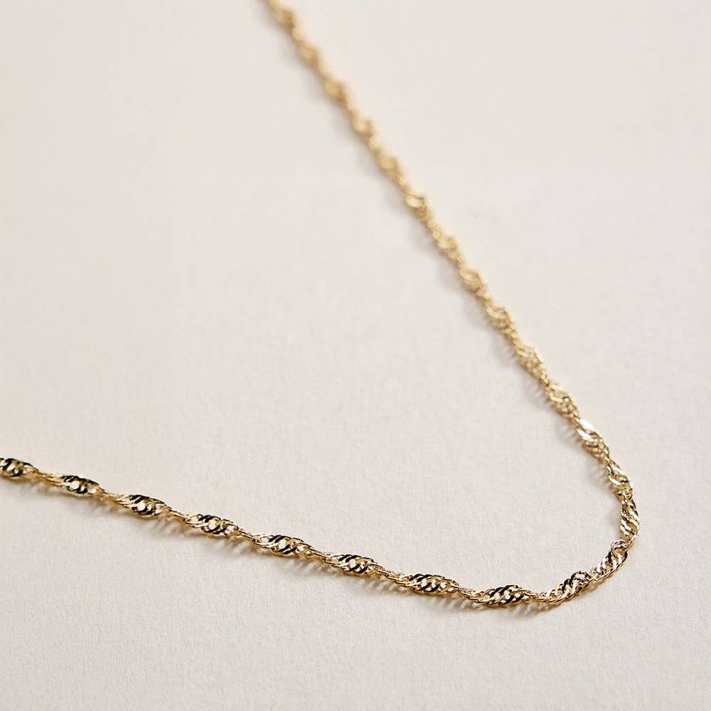 18K Gold Filled Singapore Chain Necklace