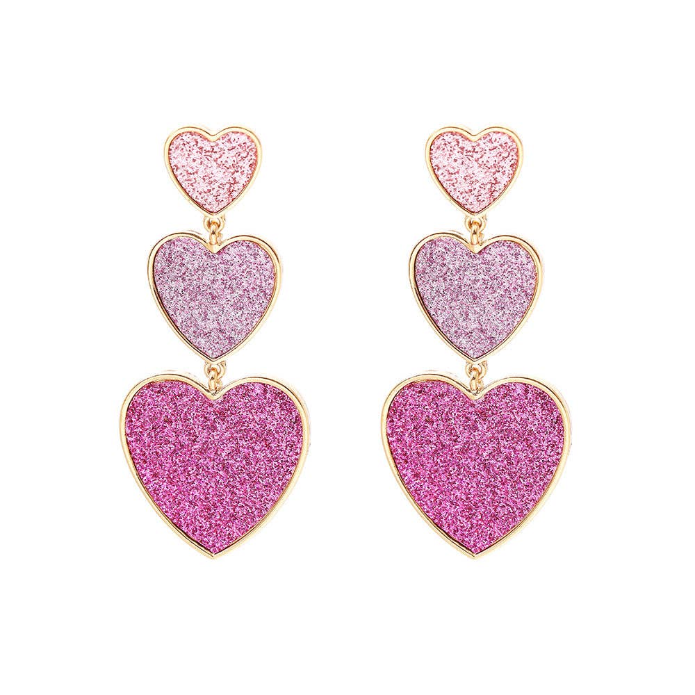 3-color Heart-shaped Pendant Earrings