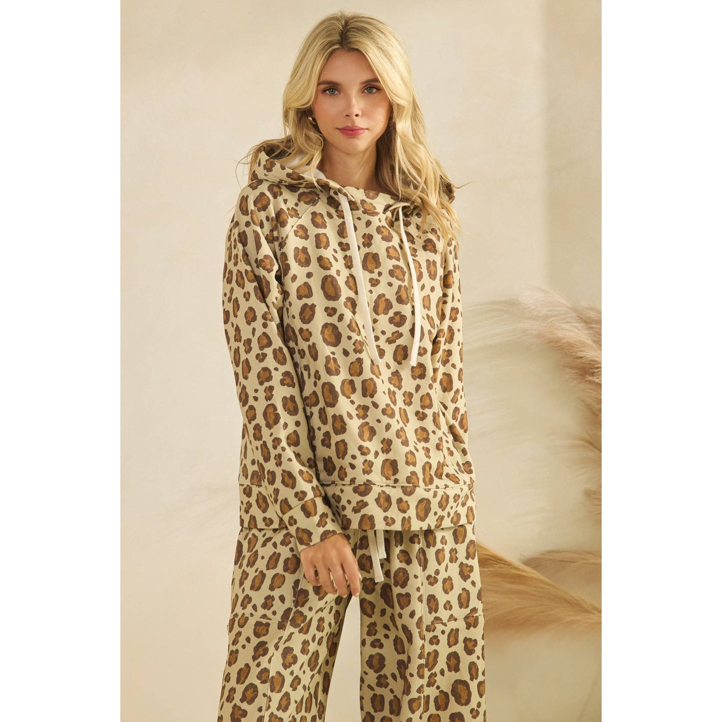 Printed French Terry Hoodie: Camo B / L