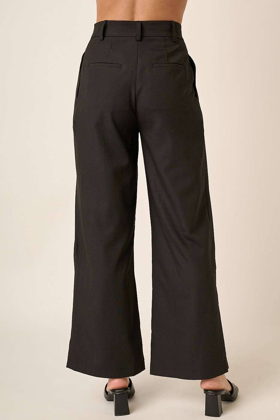 M70590 - DEEP PLEATED HIGH WAISTED WIDE LEG PANTS