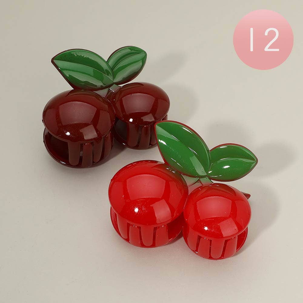 12PCS - Cherry Fruit Hair Claw Clips