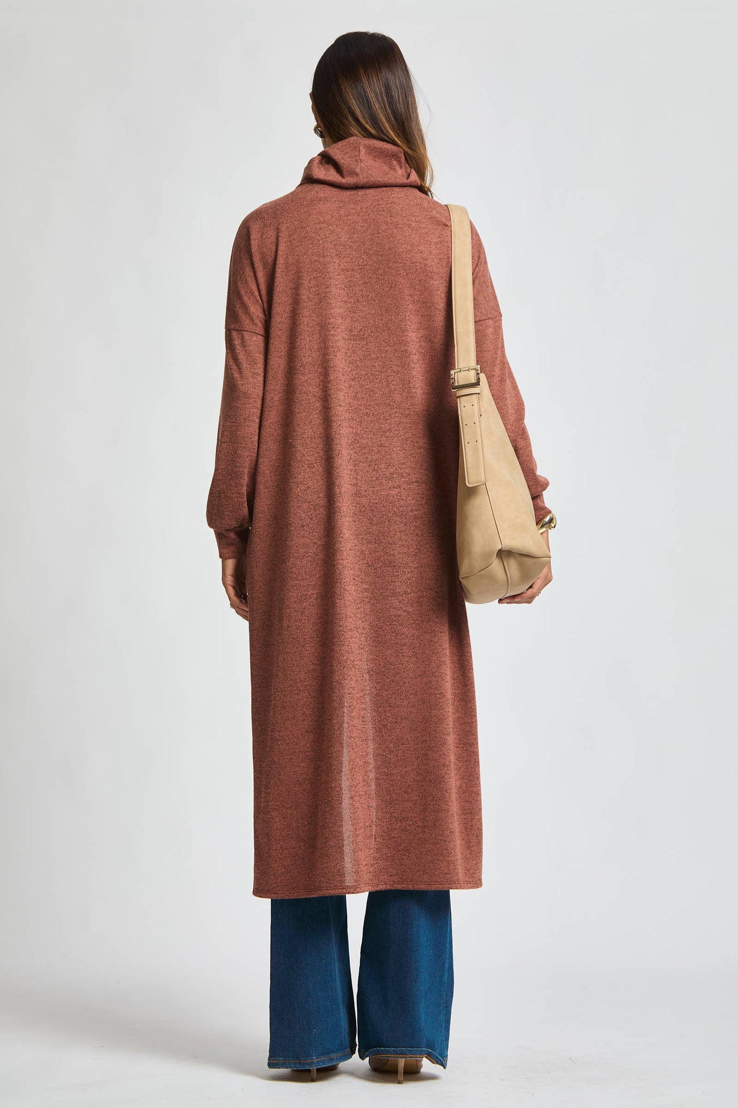 Flowy Surplice Wrap Duster