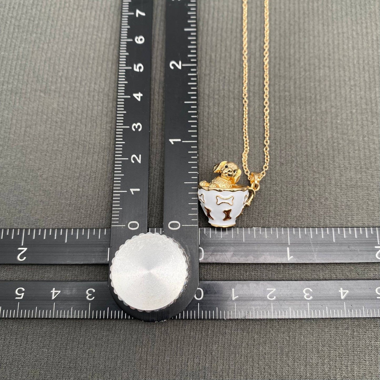 M34. Small Animals In A Teacup Charm Necklace