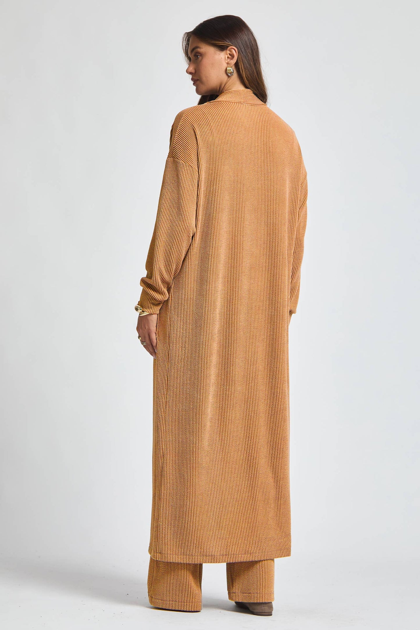 Longline Cardigan + Relaxed Pants 2 Piece: RED / S