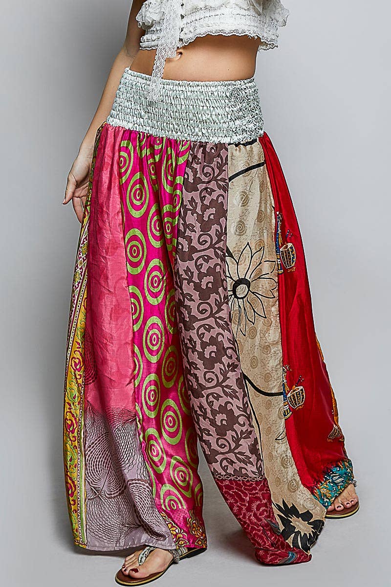 1B. One-of-a-Kind POL Smocked Waist Printed Wide Leg Pants