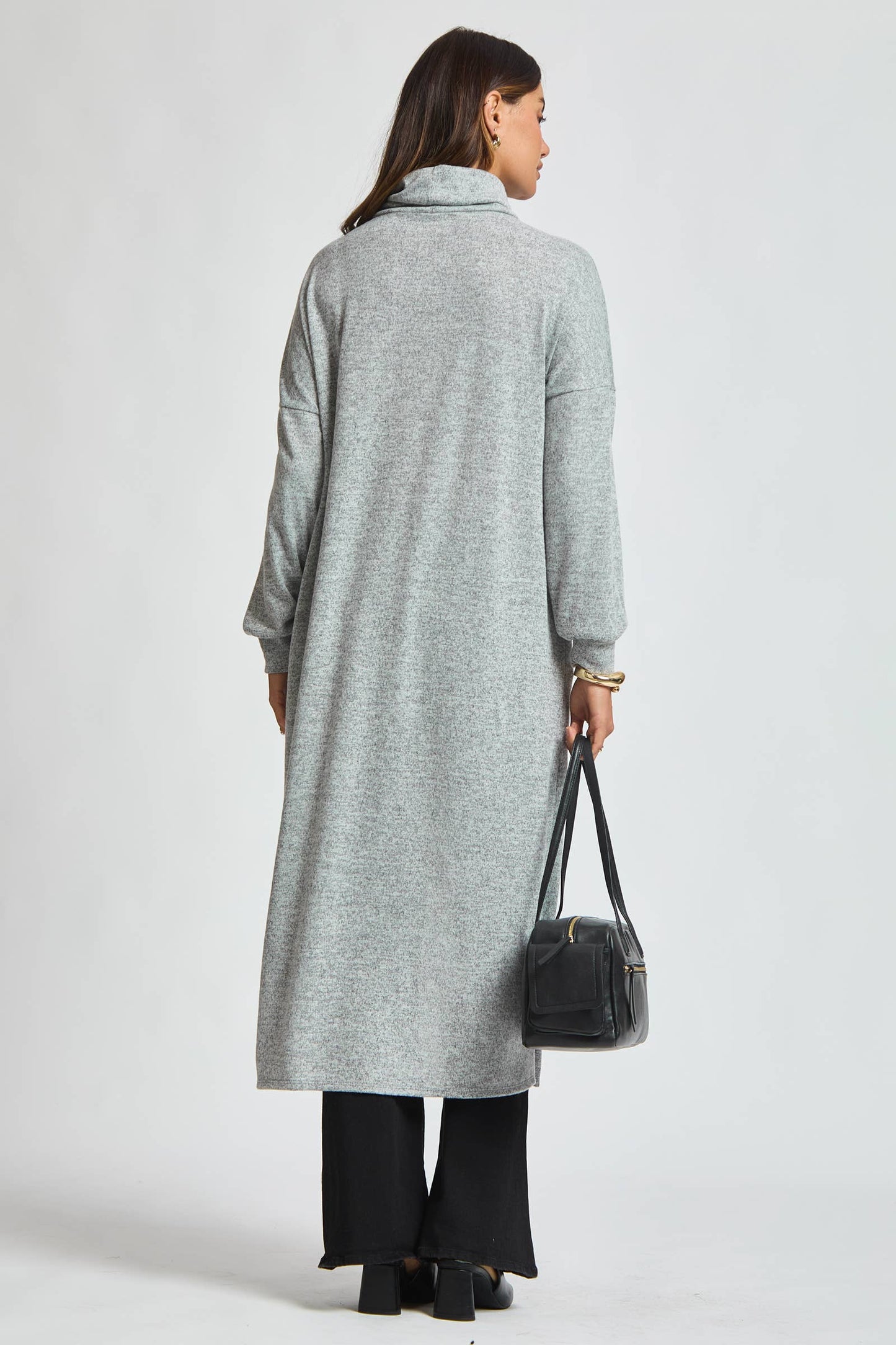 Flowy Surplice Wrap Duster