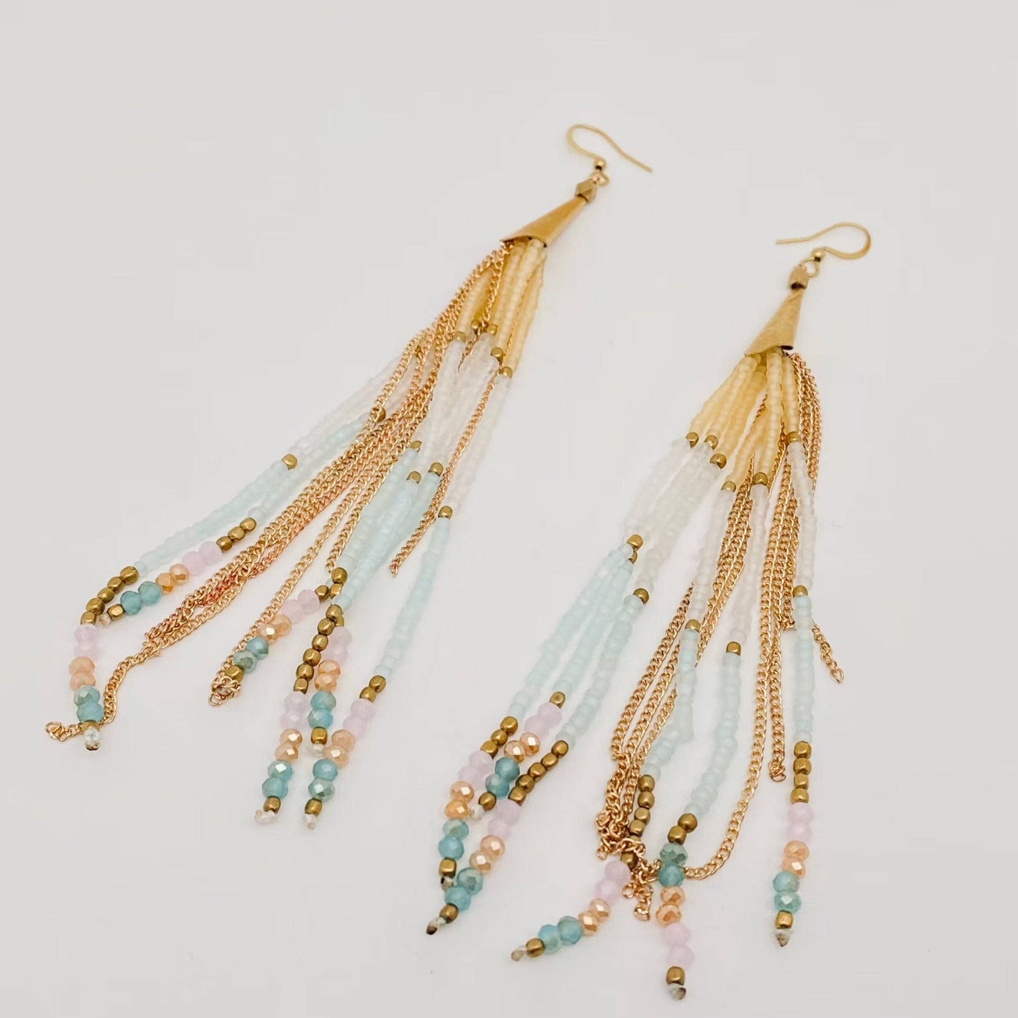 Boho Hand-woven Seed Beads Tassels Earrings - BJ/SB
