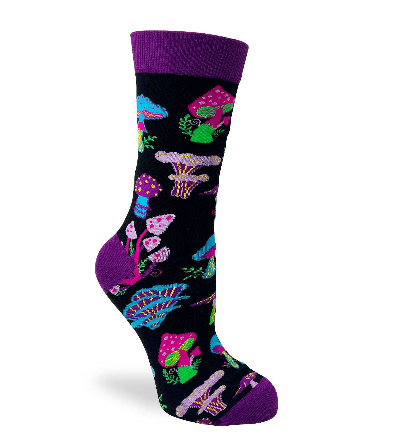 Socks 6. Trippy Mushrooms Women's Novelty Crew Socks