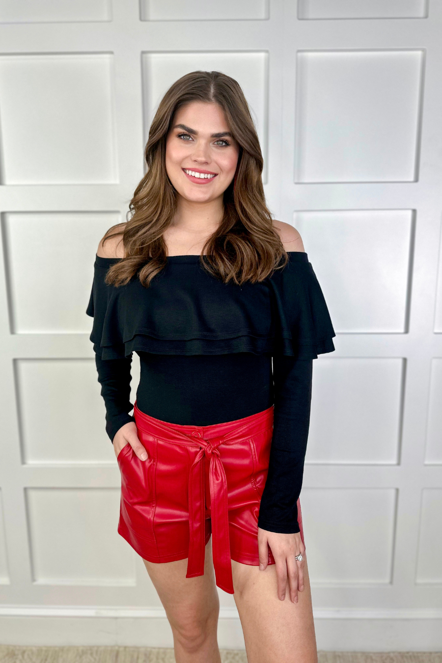 New York Minute Faux Leather Shorts