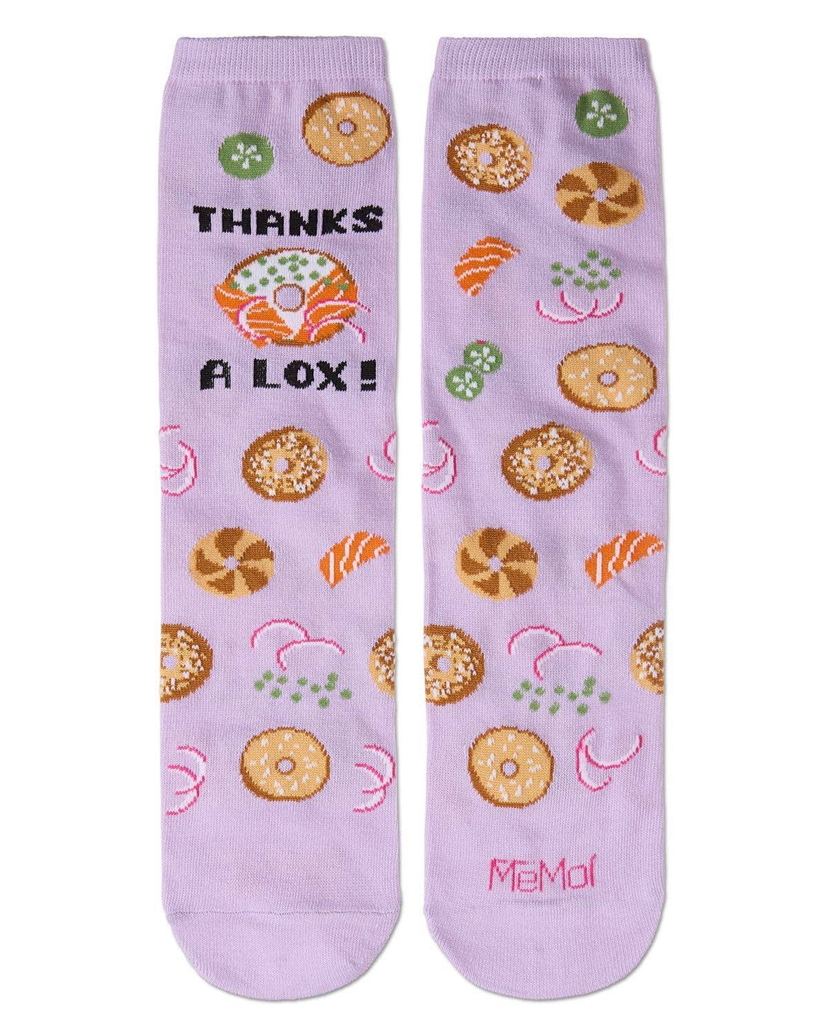 Thanks A Lox Greeting Card Socks: Orchid / One Size
