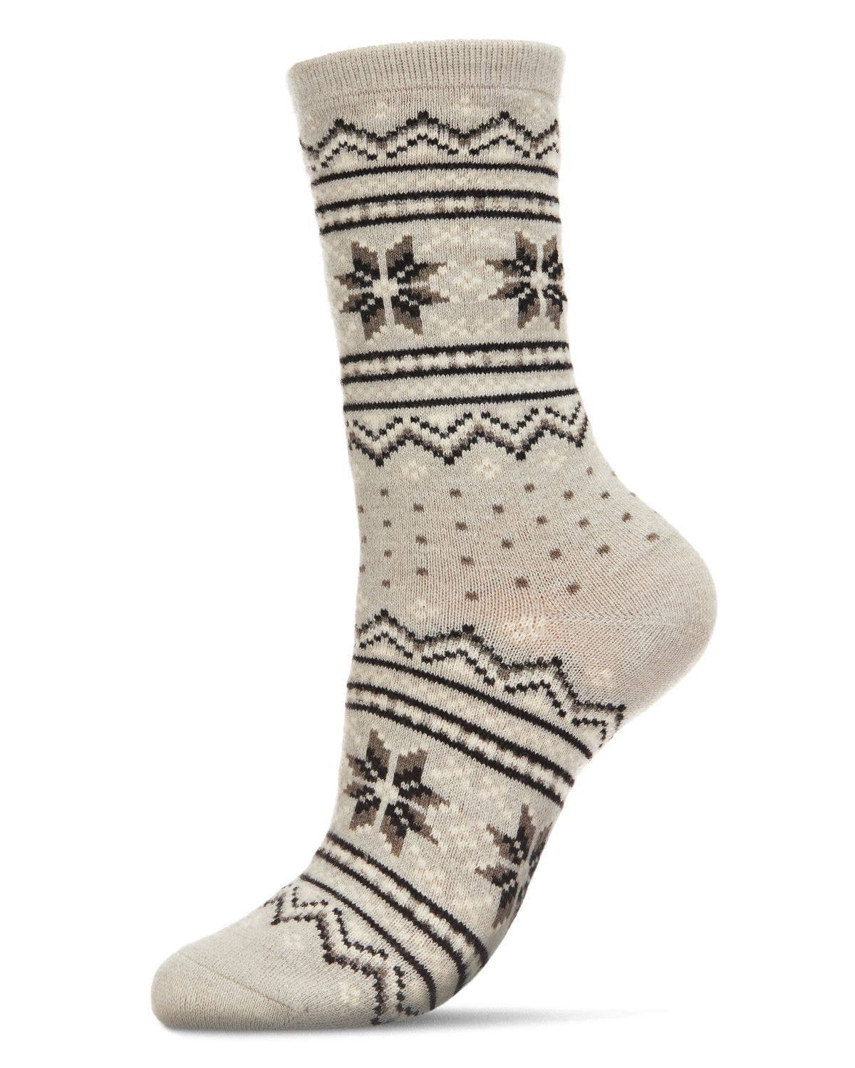 MeMoi Fairisle Cashmere Crew: Ivory / 9-11