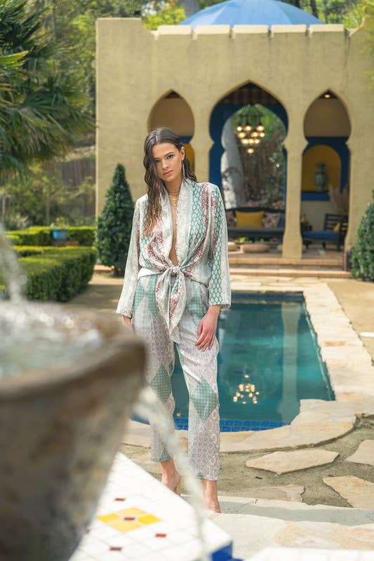 Printed Satin Jumpsuit