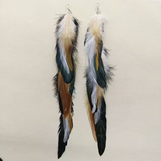Longer Feather Dangle Earrings