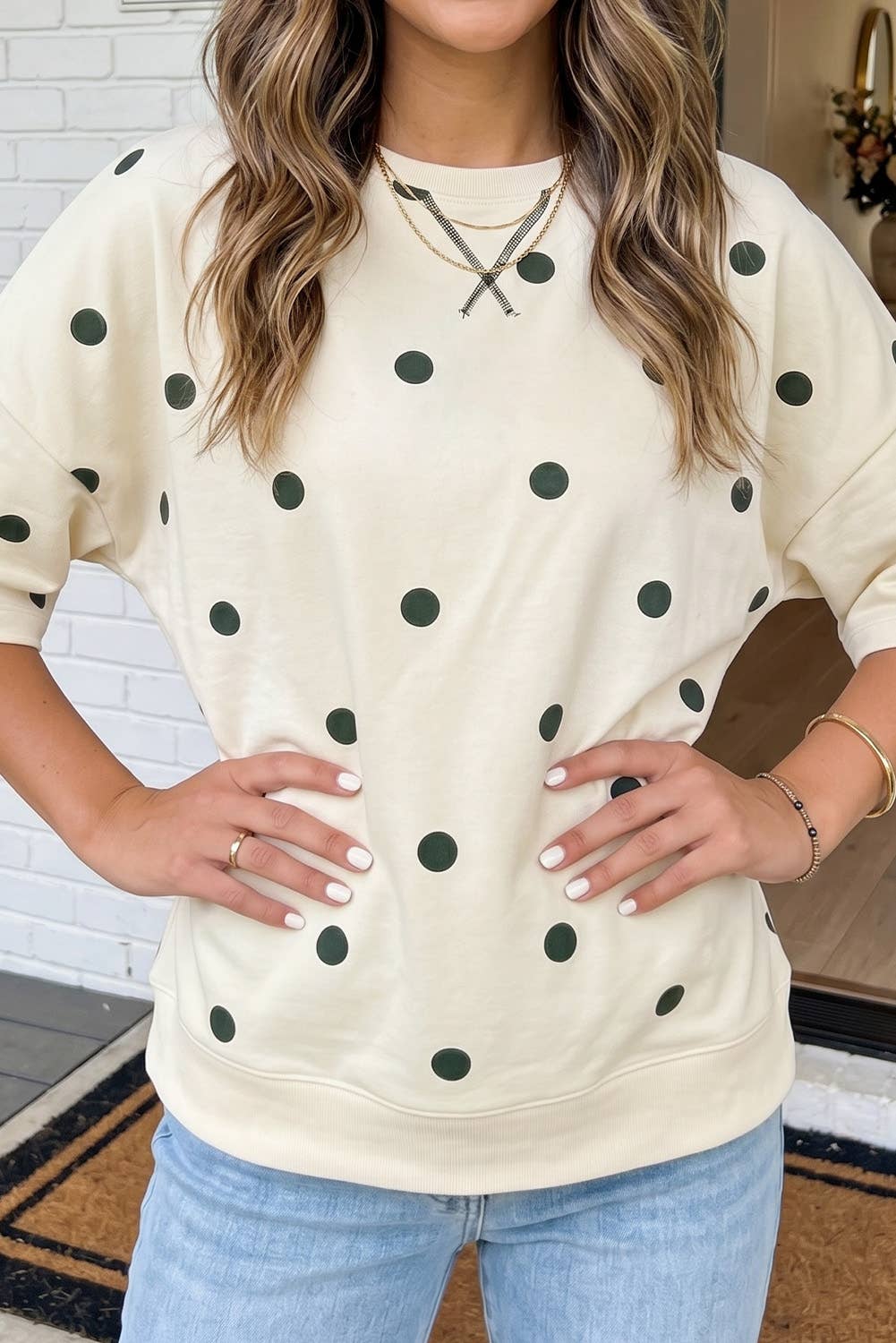 LAS Polka Dot Oversize Blouse (S-XL)