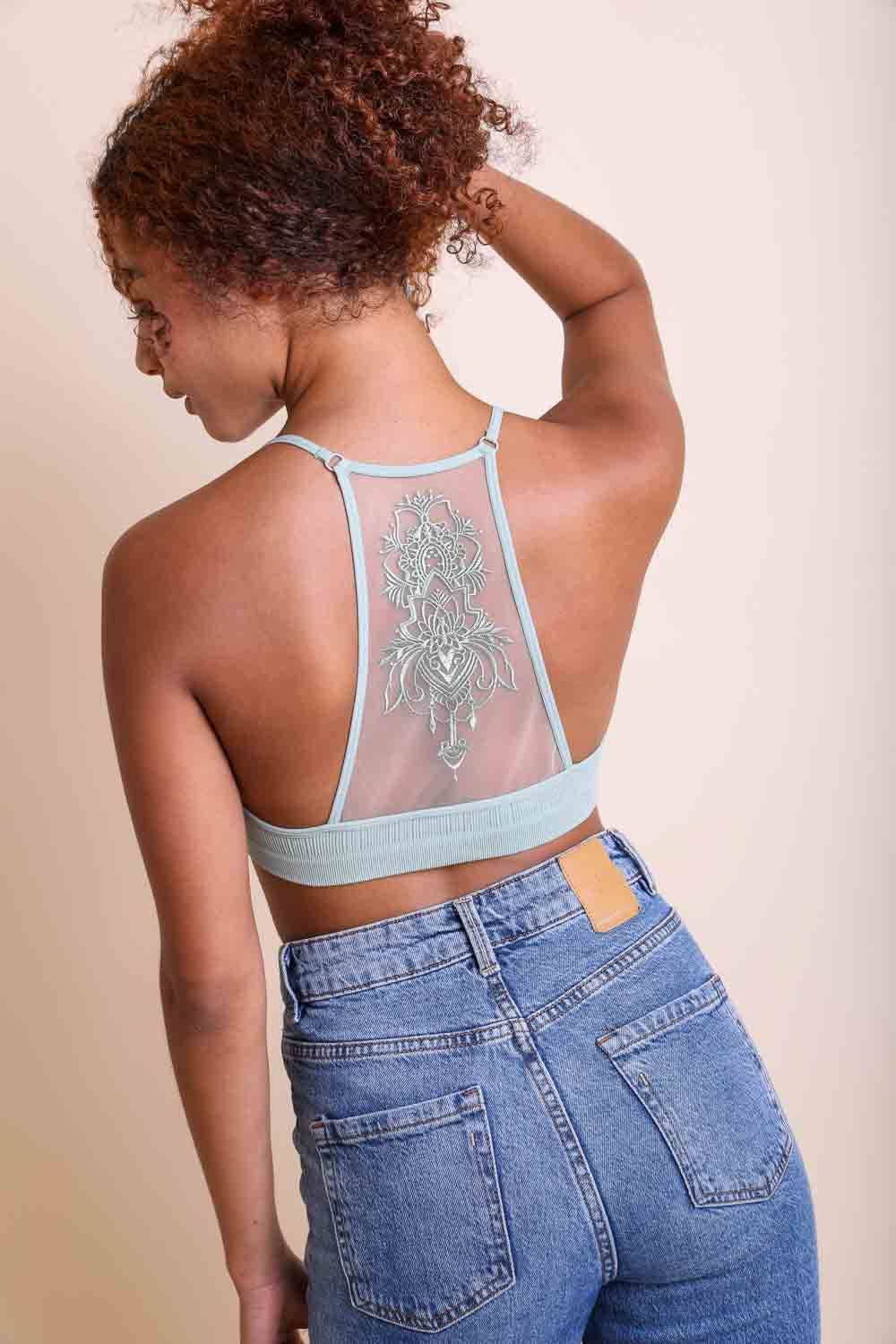 Leto Original - Tattoo Mesh Racerback Bralette