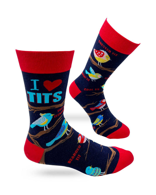 Socks 12.I Heart Tits Men's Novelty Crew Socks
