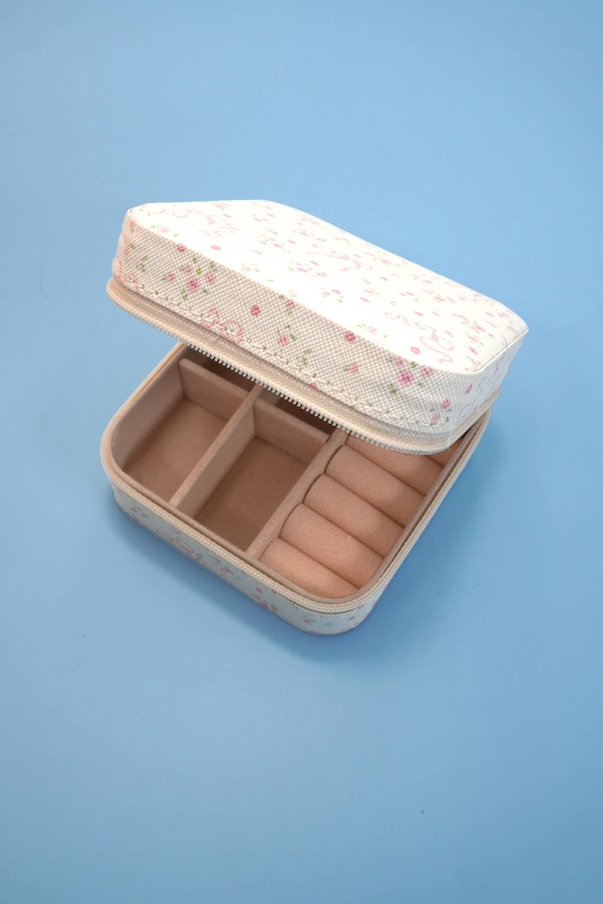DESIGNED JEWELRY ORGANIZER TRAVEL BOX CASE | 40P552: BOW OFF WHITE