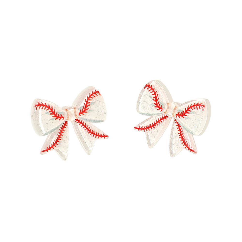 Resin Sports Baseball/Basketball/Football Bow Stud Earrings: Volleyball