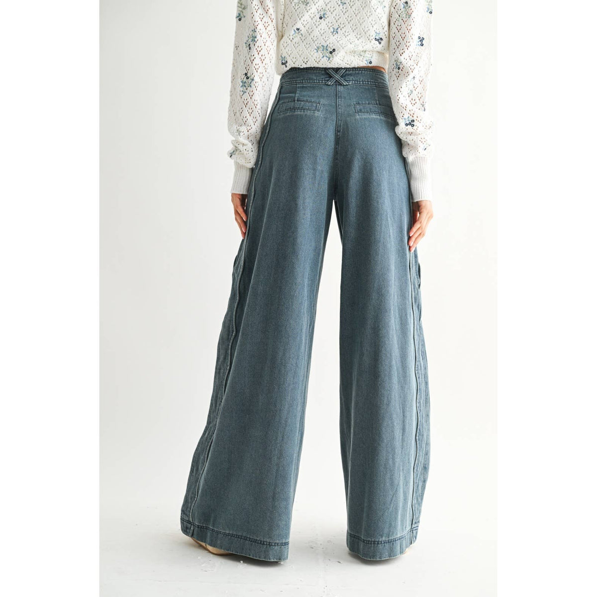 WIDE-LEG DENIM TROUSERS