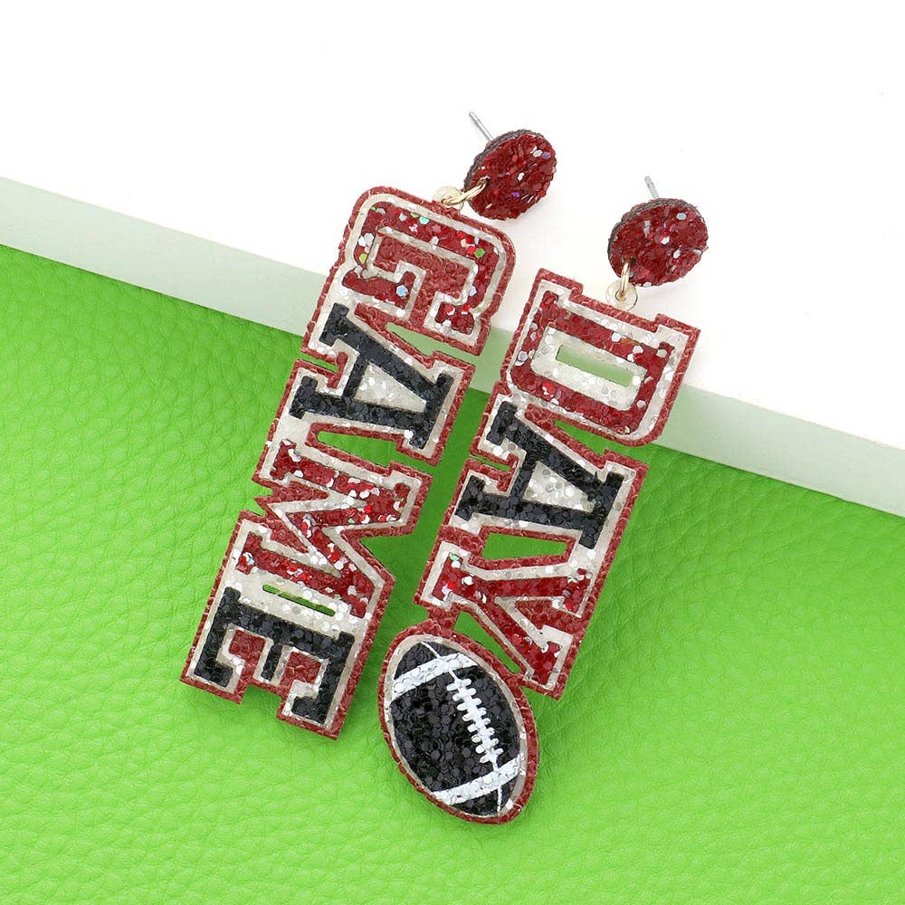 Game Day Message Football Bling Dangle Earrings
: M9