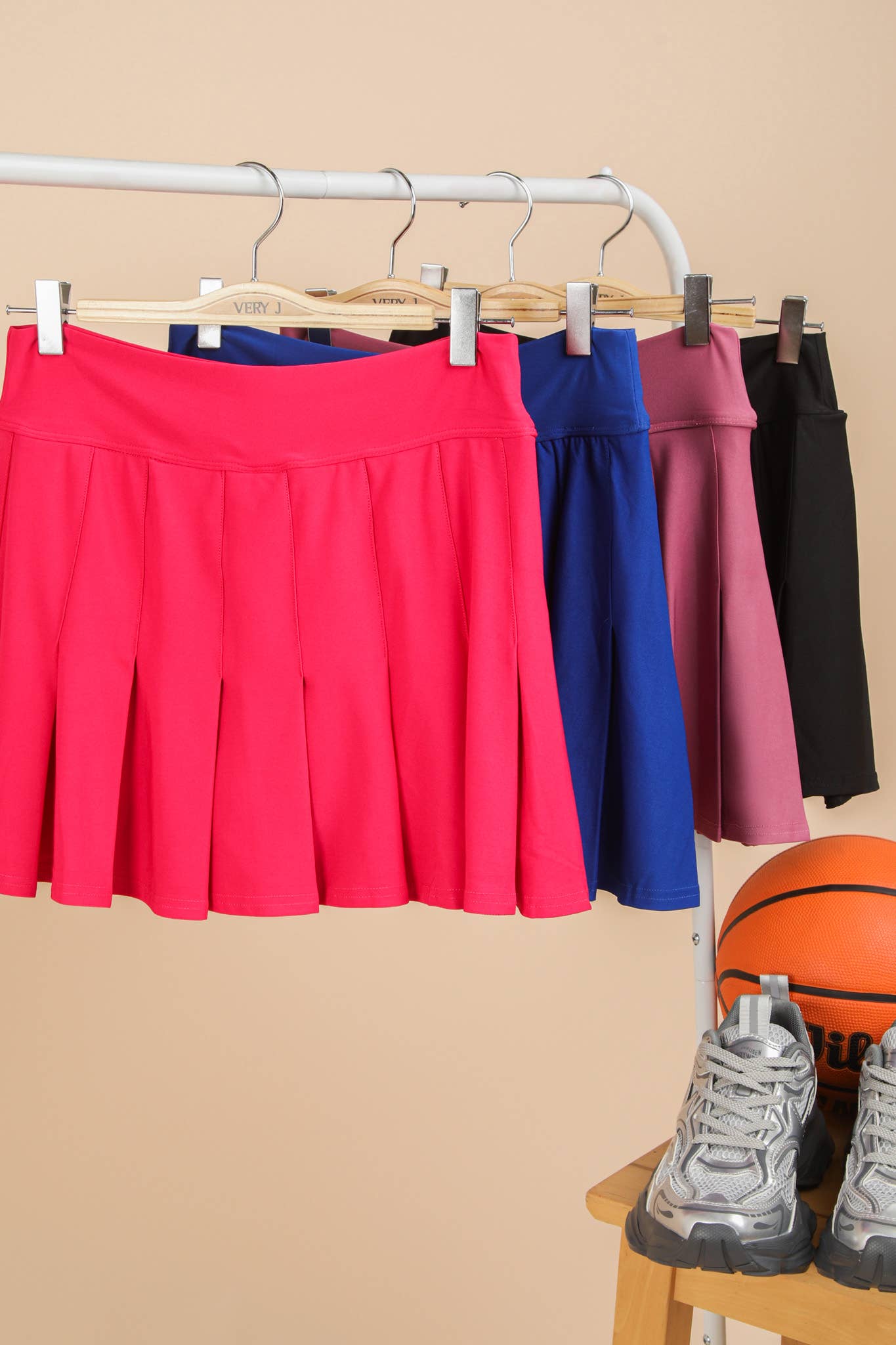 NS50083-Activewear Pleated Skirt with Short Liner