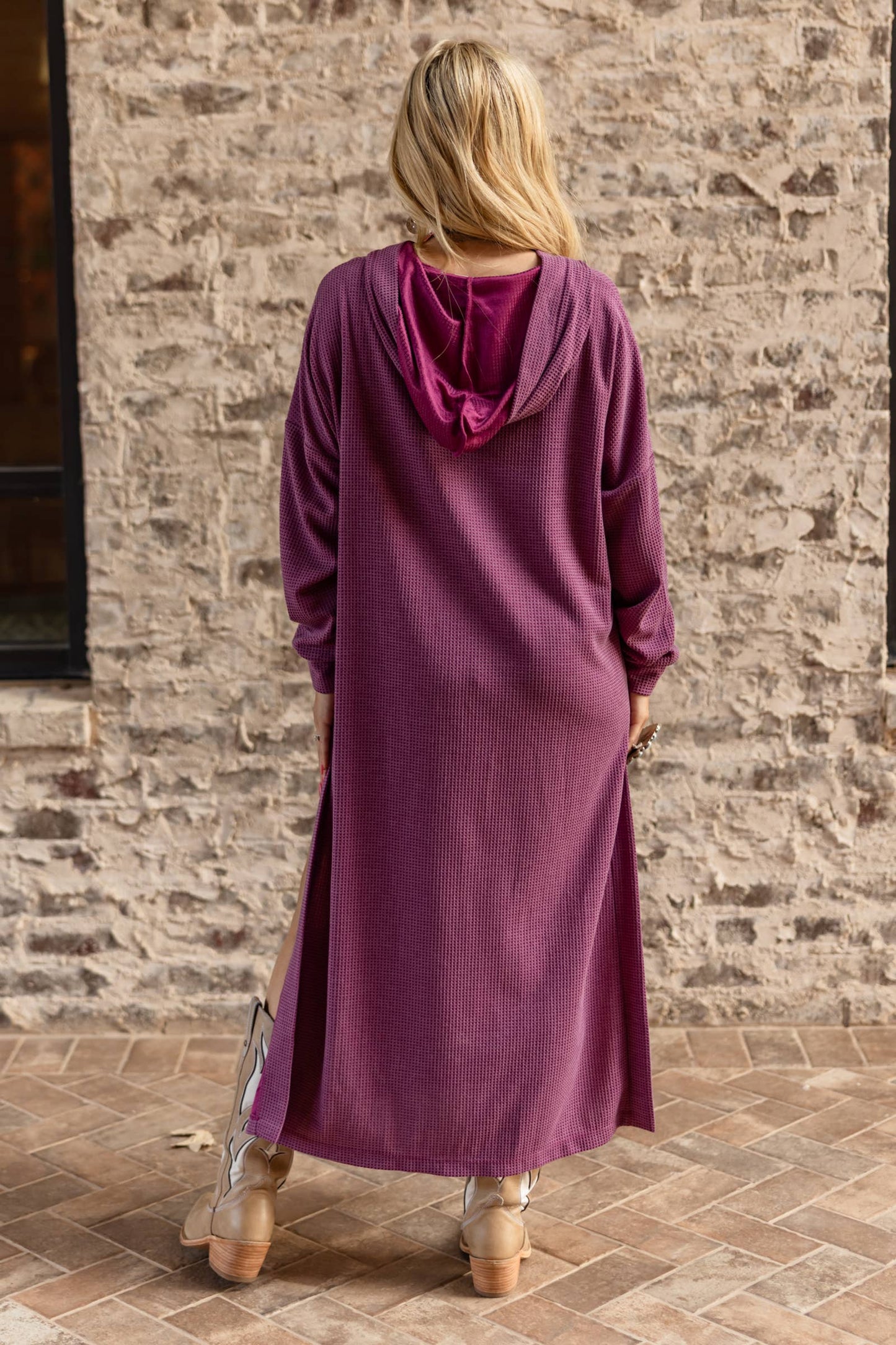 Waffle Knit Thermal Duster